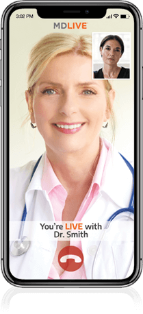Phone with doctor on screen