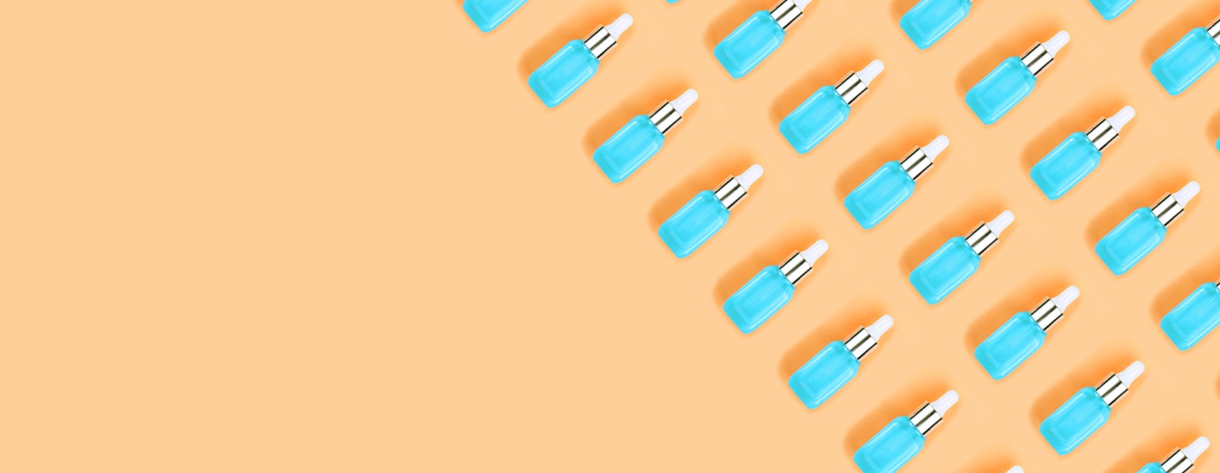 bottles of serum for dermatological treatment