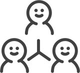 three people who are a part of a network