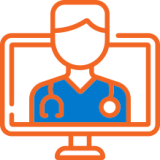 a doctor on a telehealth call