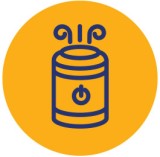 a humidifier disperses moisture throughout a space