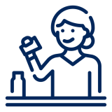 a person drinks from a cup