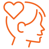 A heart is above a person's head