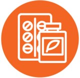 a bottle of medication stands in front of a blister pack or pills or lozenges