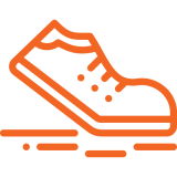 sneaker runs on a road