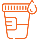 specimen container with a sample inside