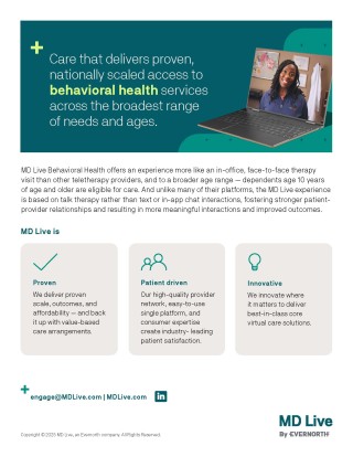MD Live Behavioral Health Care Info Sheet